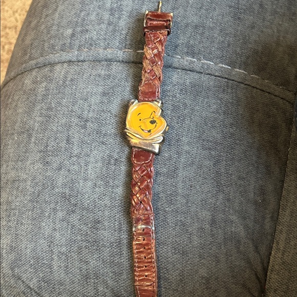 Vintage Winnie the Pooh Watch with Brown Woven Strap - Picture 1 of 4